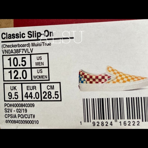 VANS Classic Slip On Checkerboard Multi Canvas Men - Picture 10 of 10